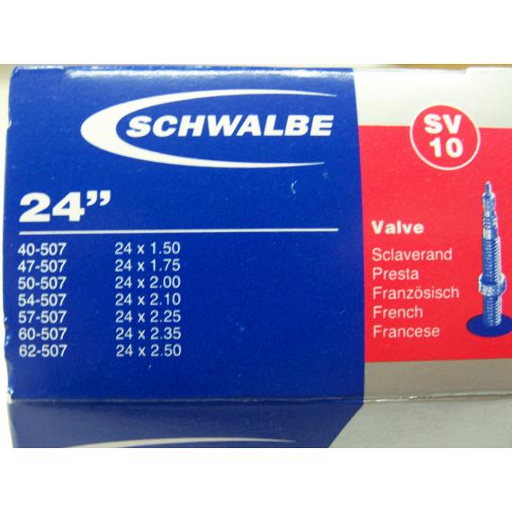 Schlauch Schwalbe (24x1,75-2,125) 10 SV-Ventil