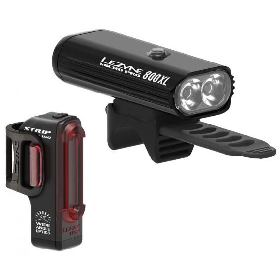 Fahrradlichtset Lezyne Micro Pro 800 XL/Strip 2021